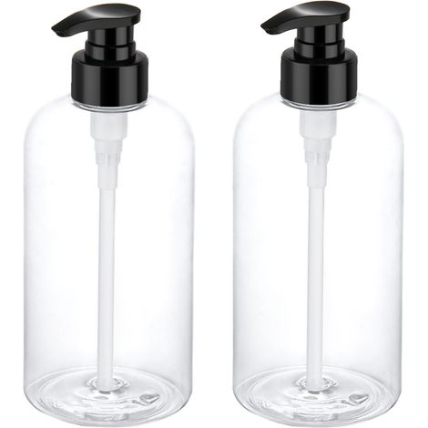Bouteilles vides de 500 ml en plastique rechargeables, distributeur de lotion, distributeur de savon en plastique vide pour savon liquide, autocollants, lotions, shampoing (1/5)