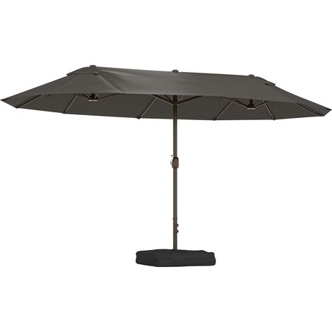 Outsunny – Parasol droit 4,6m x 2,7m x 2,4m – Acier et polyester haute densité 180g/m² – Ouverture manivelle – Pied et contrepoids inclus