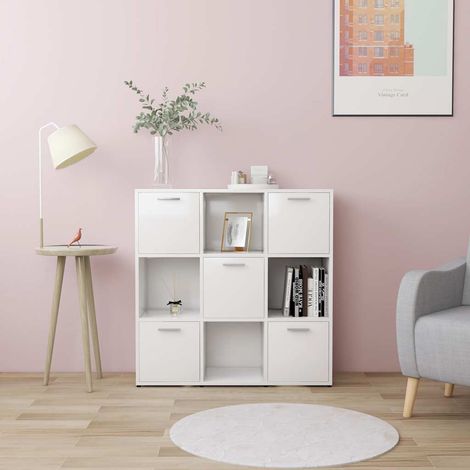 vidaXL Estantería librería madera contrachapada blanco 90x30x90 cm (1/5)