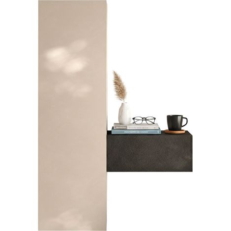 Mueble de Entrada Faicchio, 15 Pares, Cajones Made in Italy, 4 Estantes, 123x30x186h cm Blanco Crema