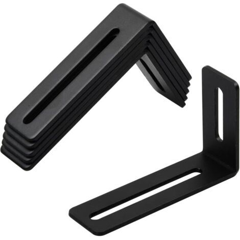 NALOOKAMIC 6 Pièces Equerre Metal de Fixation, Support d'angle Réglable 2 Fentes, Connecteur d'angle en Métal à 90 Degrés, Support de Coin Forme L, Equerre Fixation, Equerre Metal Noir Fixation de (1/3)