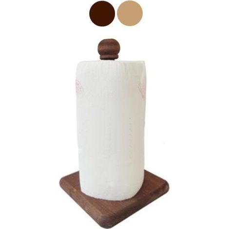 Support rouleaux en bois vertical naturel 14x30 cm