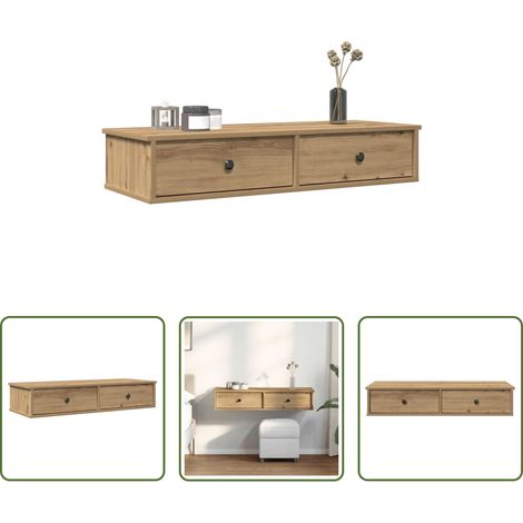 Schubladenregal - Wandregal mit Schubladen Artisan-Eiche 100x37,5x19 cm (1/5)