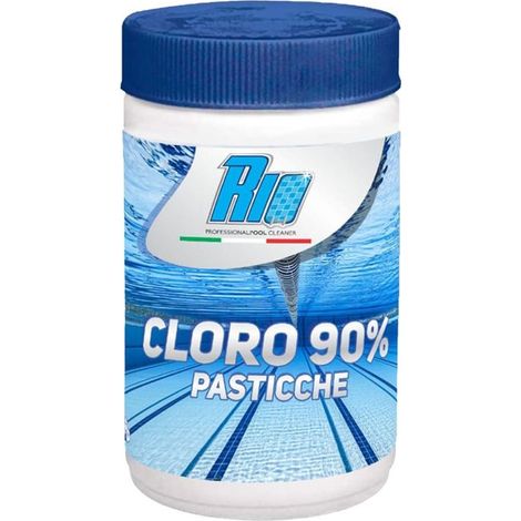 TRADE SHOP - Barattolo Cloro 90% Pasticche 20g Per Manutenzione Piscine 1kg Lento Scioglimento 655554a -