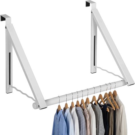 Étendoir à suspendre sur porte pliable – Étendoir à suspendre serviettes, manteaux et vêtements – Crochets de suspension pour chambre à coucher, salle de bain et bureau. (1/5)