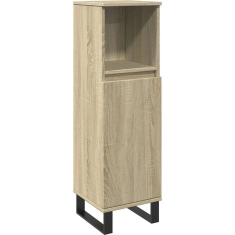 Mobiletto da bagno 30 x 30 x 100 cm con 3 scomparti in legno composito rovere Sonoma 020049715