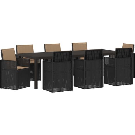 Maison Exclusive - Ensemble de salle à manger pour jardin 9 pc Anthracite et taupe (1/5)