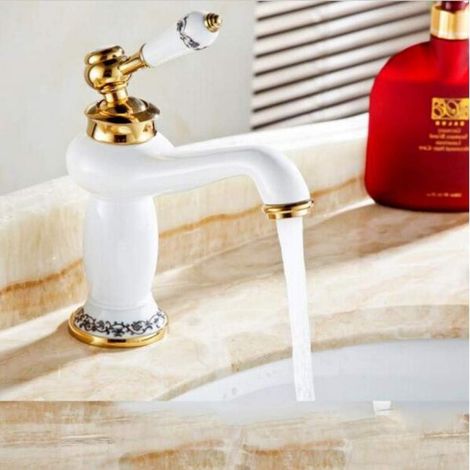 Robinet pour vasque laiton doré monocommande pour vasque