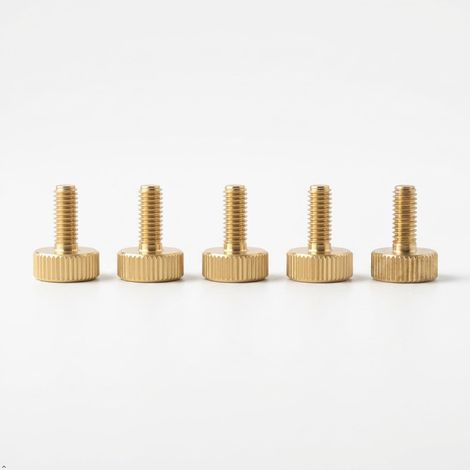 M6x10 mm Rändelkopfschrauben – 5er-Pack – Massives Messing – Werkzeuglose manuelle Befestigung – Für leichte und dekorative Befestigungen – Silber (1/5)