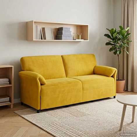 Sofá de 3 plazas Amarillo 198 x 83 x 95 cm Terciopelo