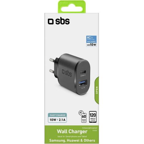 Cargador smartphone SBS tetravusbct2a doble salida 10W (1/3)