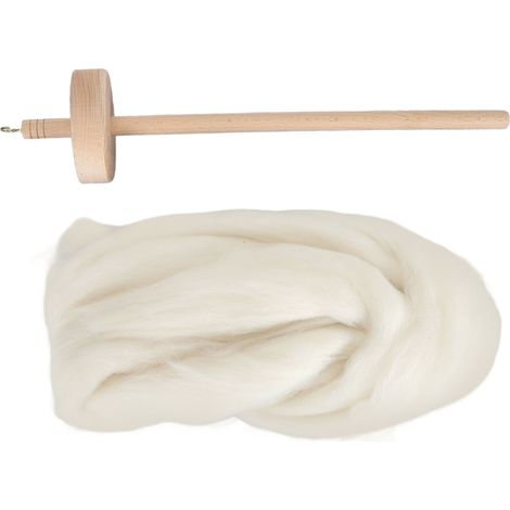 Professionelles DIY-Garnspinnset aus Holz mit Handspindel und Wollkamm für Anfänger und Nähzubehör (1/5)