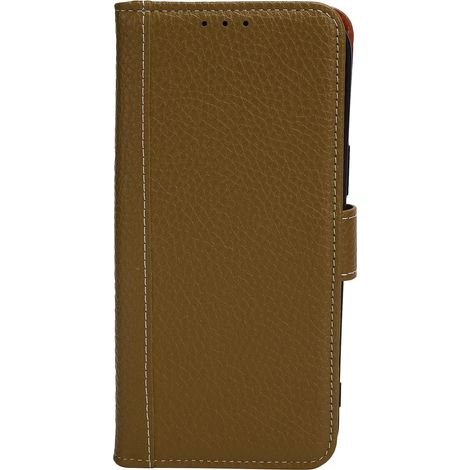 Étui en cuir marron pour iPhone 12 Pro Max, coque intégrale antichoc avec fente pour cartes, protection résistante et élégante. (1/5)