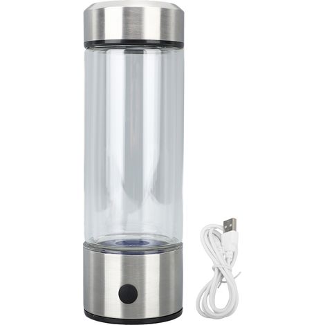 Bouteille d'eau riche en hydrogène 420ml, 1100 à 1680ppb, verre à haute teneur en Borosilicate, générateur d'alcalin, tasse pour la maison, les voyages et le bureau (1/5)