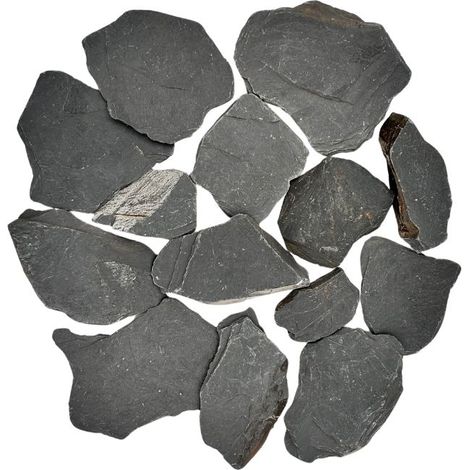 Big Bag de 1m³ (+/- 1500Kg) Paillage Minéral Paillettes Ardoise Noire Ø 30/80 mm - Livraison PREMIUM (1/4)