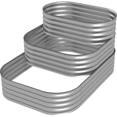 Jardinière En Métal 158cm 3 Niveaux Pour Petits Espaces - Potager Surélevé En Zinc Avec Base Ouverte Support À Fleurs (1/5)