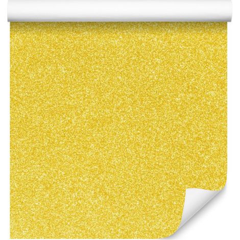 Papier peint pailleté jaune, fond jaune pour salon et chambre 50x1000 cm (1/5)