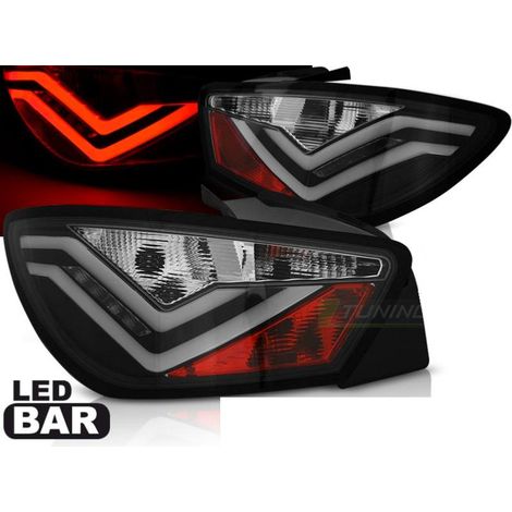 Paire de feux arriere Seat Ibiza 6J 08-12 led Bar noir