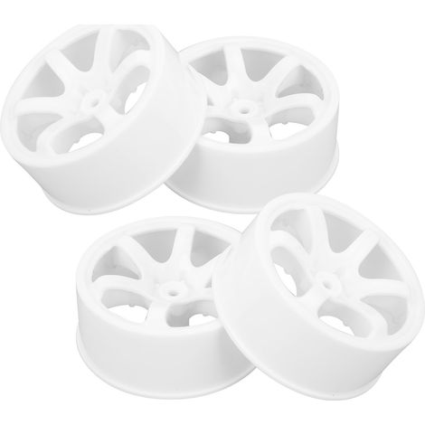 Roue de voiture RC de course 1/10, moyeu de roue en plastique, accessoire de rechange pour voiture RC sur route, blanc (1/5)