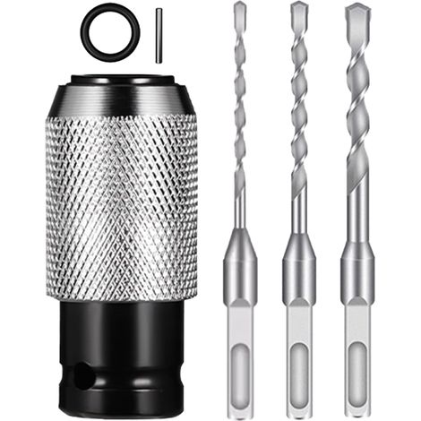 Marteaux Rotatifs Puissants Adaptateur À Libération Rapide Et Mèches Pour Marteau Perforateur Pour Hommes Et Femmes, Réparation, Installation, Intérieur Et Extérieur, Travail De Garage (1/5)
