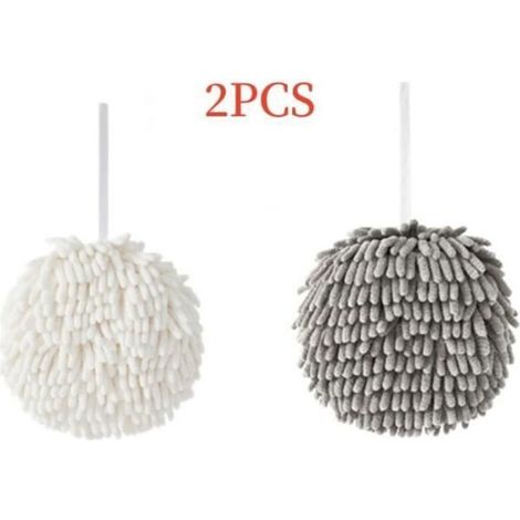 Torchons de Cuisine,Serviettes à Main,Essuie-Mains de Toilette,serviettes à boules suspendues en Peluche,pour salle de bain,maison