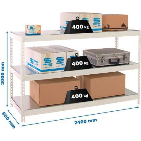 Estanteria 2000x2400x600 SIMONFORTE 2406/3 METAL BLANCO/GALVA marca SIMONRACK (1/2)