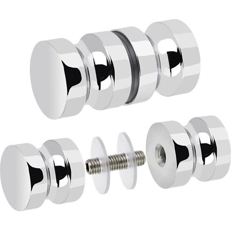 2 PCS Poignée Porte Douche en Acier Inoxydable Bouton Porte de Douche Rond Poignée de Porte Douche en Verre Bouton de Porte Coulissante Inox pour Salle de Bain Cuisine Maison Bureau Hôtel (1/5)