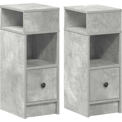 Maison Exclusive - Comodini 2 pz con Cassetto Grigio Cemento 25x31x66 cm