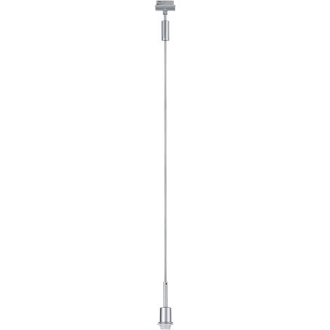 URAIL DECOSYSTEMS PEND MAX1X20W E14 BC MÉTAL MAT 230V CÂBLES ISOLÉS EN MATIÈRE PLASTIQUE MAT CHROME MAX. 1X20W E14 SANS AMPOUL (1/5)