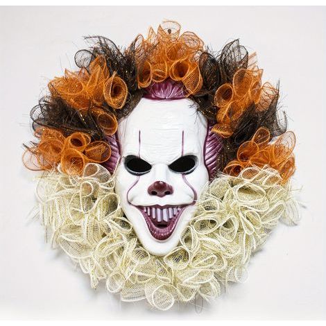 Guirlande Halloween - Décoration Porte et Mur - Thème Fantôme Clown Effrayant - Pour Maison Hantée Fête d'Automne - 1 Pièce (1/5)