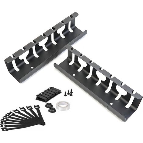 Bc-elec - M240701black Schwarzer Kabelkanal unter dem Schreibtisch und Kabelorganisator, Kabelkanal 2 x 43 cm