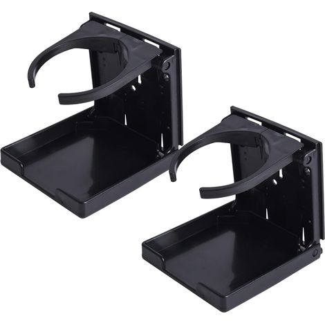 Lot de 2 porte-gobelets auto bateau noir pliable réglable, voiture, camping, KFZ (1/5)