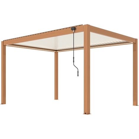 PROLOISIRS Pergola Bioclimatique Mira 3x4 - Aluminium - Heat et Crème - Solaire