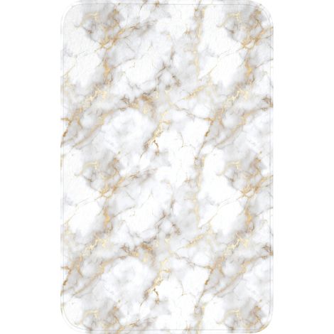TAPPETINO PER WC Venature dorate - Marmo - Bianco 50x80 cm