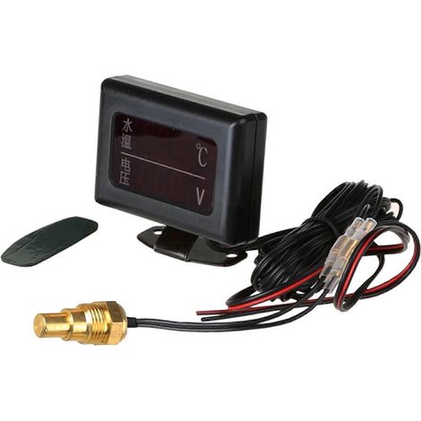 Wassertemperatur-Voltmeter für LKW, 2-in-1-Anzeige, 10/14/16/17/21 mm Sensor für H-16 mm Induktionskopf.