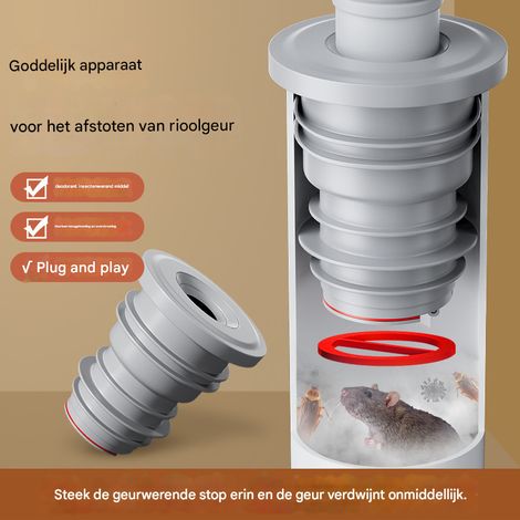 Set di 2 tappi magnetici di tenuta per tubi da 35/40 mm, anello di tenuta antiodore e anti-riflusso per lavatrice e bagno. (1/3)