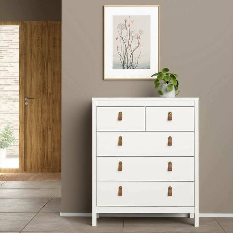 Dmora - Cajonera Alulim, Cómoda multiusos, Cómoda de dormitorio, Gabinete con cajones, 82x48 h99 cm, Blanco (1/5)