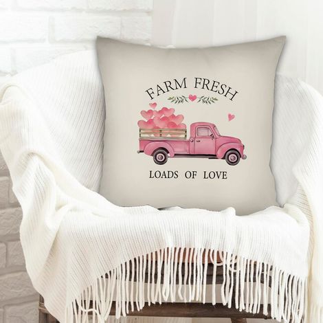 Housse de coussin décorative à la mode pour la maison rustique pour la Saint-Valentin, mariage, anniversaire (1/5)