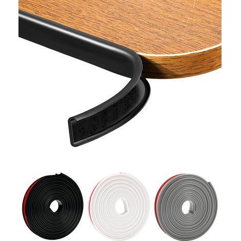 Bande de Chant en Forme de U 25 mm, Profil de Finition Plan de Travail Auto-Adhésif 5 m, Protection Coin de Table Bébé, Cornière PVC Souple, Bande Caoutchouc pour Meubles, Comptoir, Étagère (1/5)