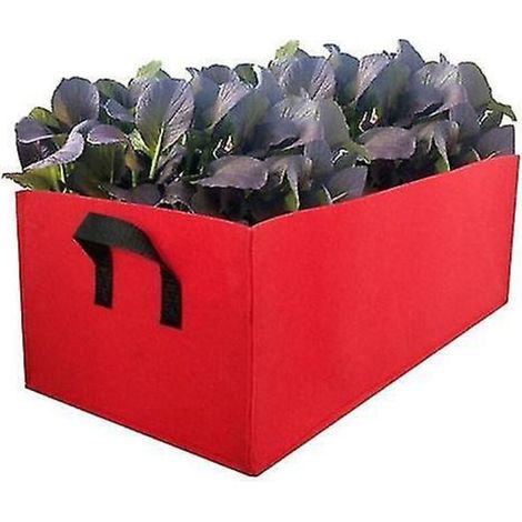 Sac de culture rouge 40 x 30 x 20 cm pour pots de légumes et de fleurs, jardinière surélevée (1/4)