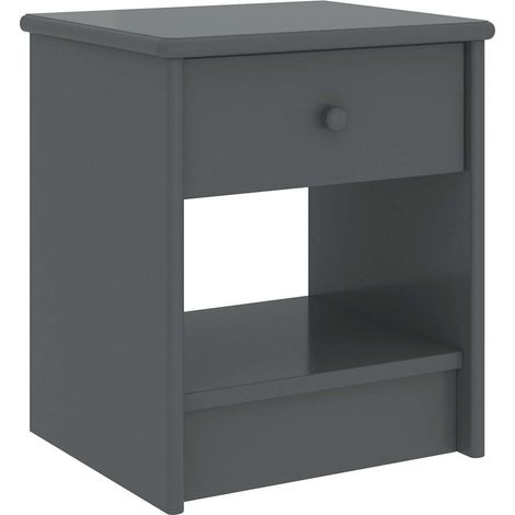 Maison Exclusive - Mesita de noche madera maciza de pino gris osc (1/5)