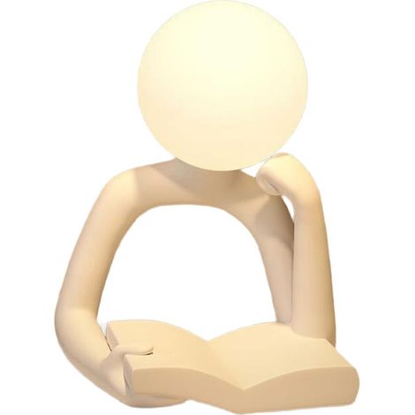 Lampe de lecture minimaliste moderne à motif abstrait, veilleuse décorative pour chambre, bureau et espace de travail, design élégant blanc (1/5)