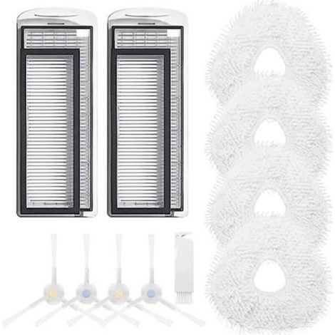 Accessoire Robot Aspirateur Narwal T10 - Chiffon Vadrouille Triangulaire - Brosse Latérale - Filtre Haute Efficacité - Lot de 11 Pièces (1/4)
