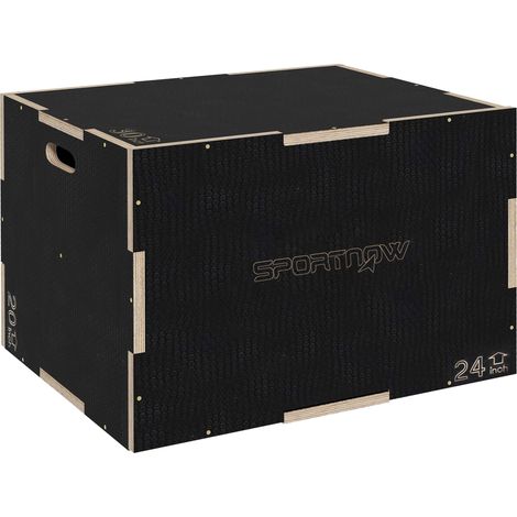 Plyo-Box, 3 Höhen, 61 x 51 x 41 cm, Schwarz, Tragkraft 120 kg