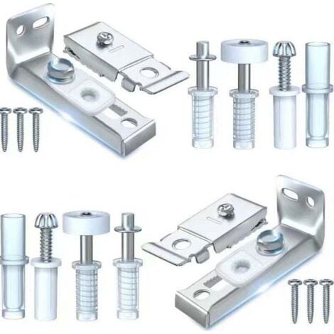 Kit de réparation de matériel de porte pliante - 2 pièces de rechange pour portes de placard coulissantes pliantes comprenant un support supérieur et inférieur, un pivot de 3/8", une roue de gu (1/5)