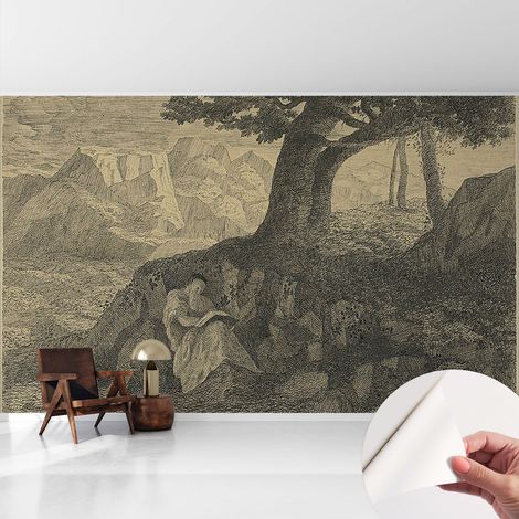 Selbstklebend Tapete modern - Wanddeko für Küche - Klebefolie Wand - luxus Look Lesende Person 416x254 cm (1/5)