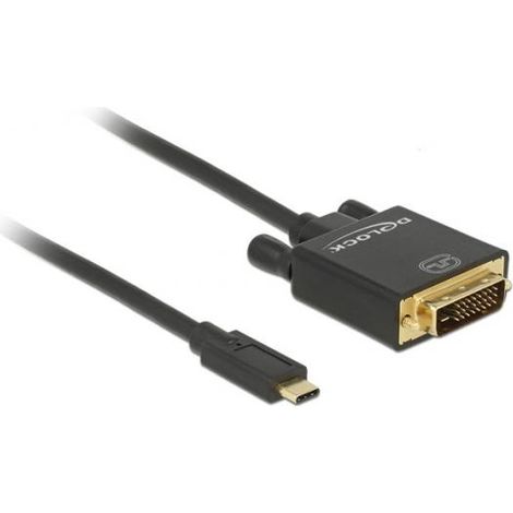 DeLOCK 2m, USB-C/DVI 24+1 adattatore grafico USB 3840 x 2160 Pixel Nero (1/3)