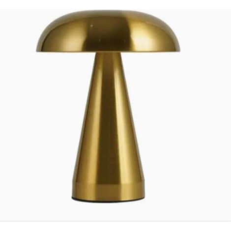 Lampe Champignon,Lumière Champignon Doré,Lampe De Table Rechargeable pour Bureau De Chambre À Coucher,veilleuse À Gradation Tactile avec Fonction De Lampe De Bureau,Gold (1/5)