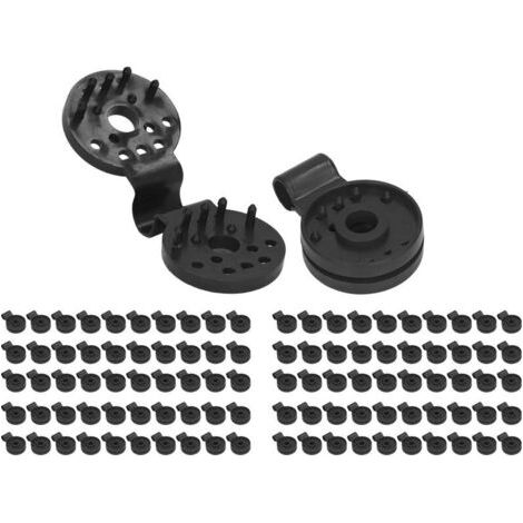Confezione da 100 clip in plastica per teli ombreggianti, resistenti agli uccelli, per serre e giardini esterni, di colore nero. (1/5)
