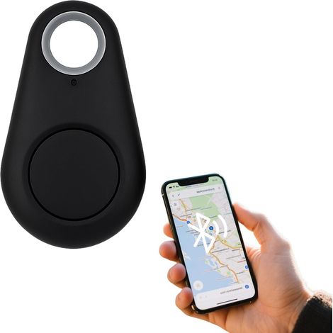 Noir,Traceur GPS Bluetooth 5.0 avec Alarme Anti-Perte et Géorepérage, Localisateur Intelligent pour Animaux (Chats, Chiens), Clés, Voitures, Portefeuille, Bagages, Compatible iOS & Android
